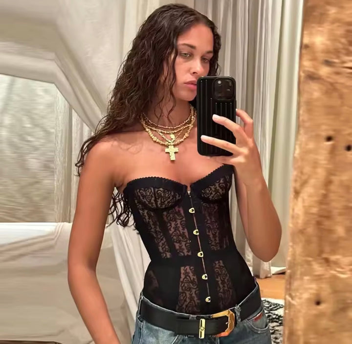 Lace Front Clasp Corset
