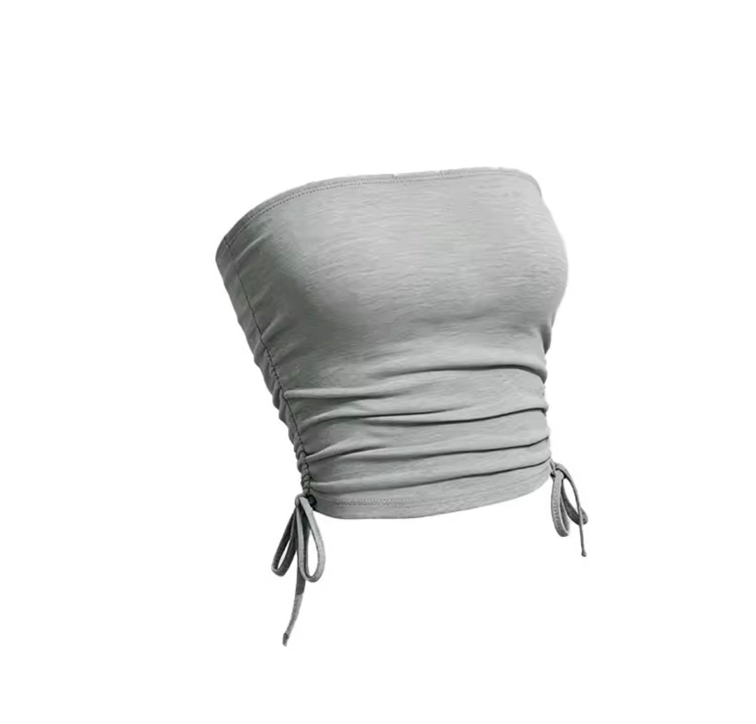 ALISA Ruched Bandeau Crop Top