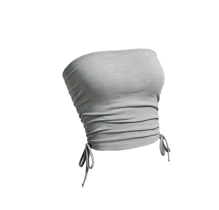 ALISA Ruched Bandeau Crop Top