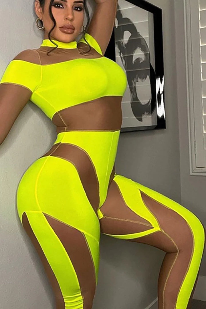 POP ROX LIME CUTOUT JUMPSUIT