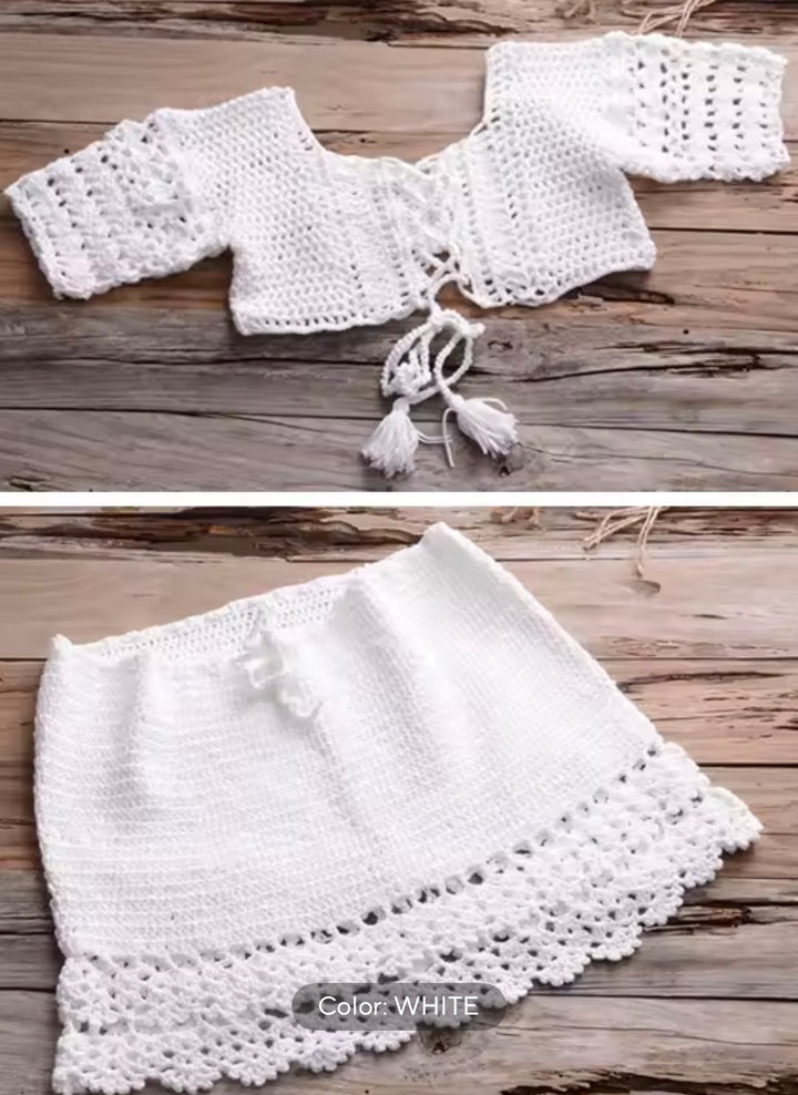 SWEET LIKE SUGAR CROCHET SKIRT SET