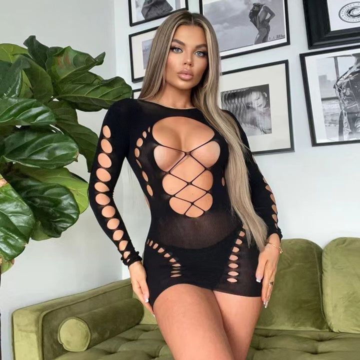 Fishnet jumpsuit long sleeve Sexy Lingerie