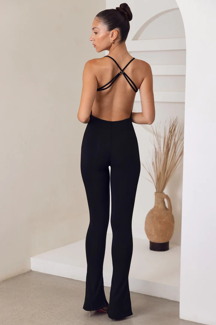 NEOMA Scoop Neck Backless Jumpsuit