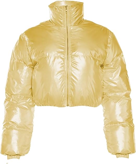 CASSIE METALLIC CROPPED PUFFER JACKET