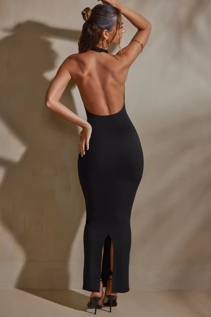 TANDI Halter Neck Low Back Maxi Dress