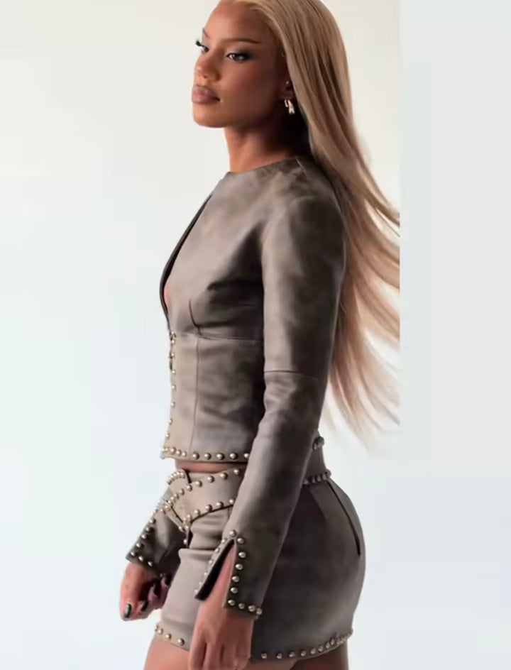 Street Style Jacket Skirt Set