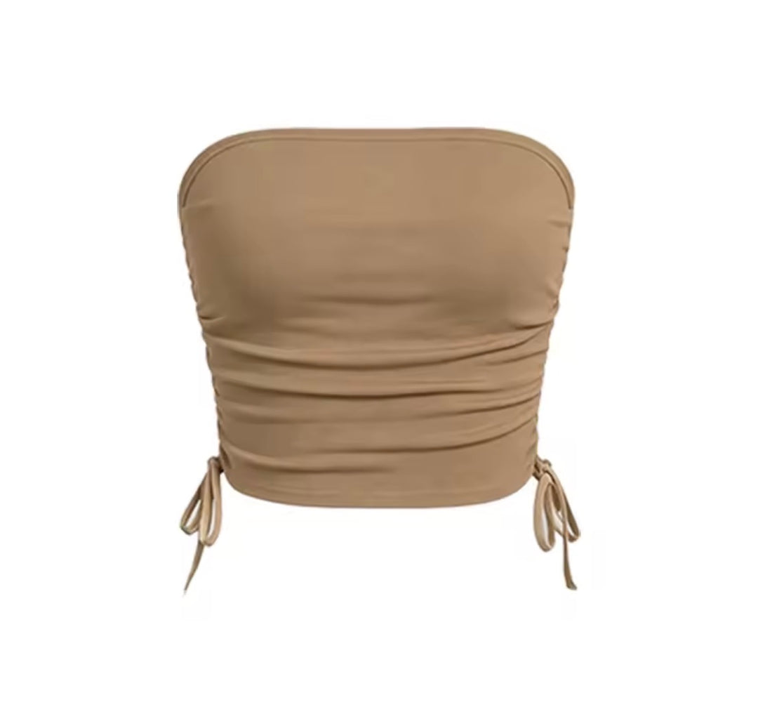 ALISA Ruched Bandeau Crop Top