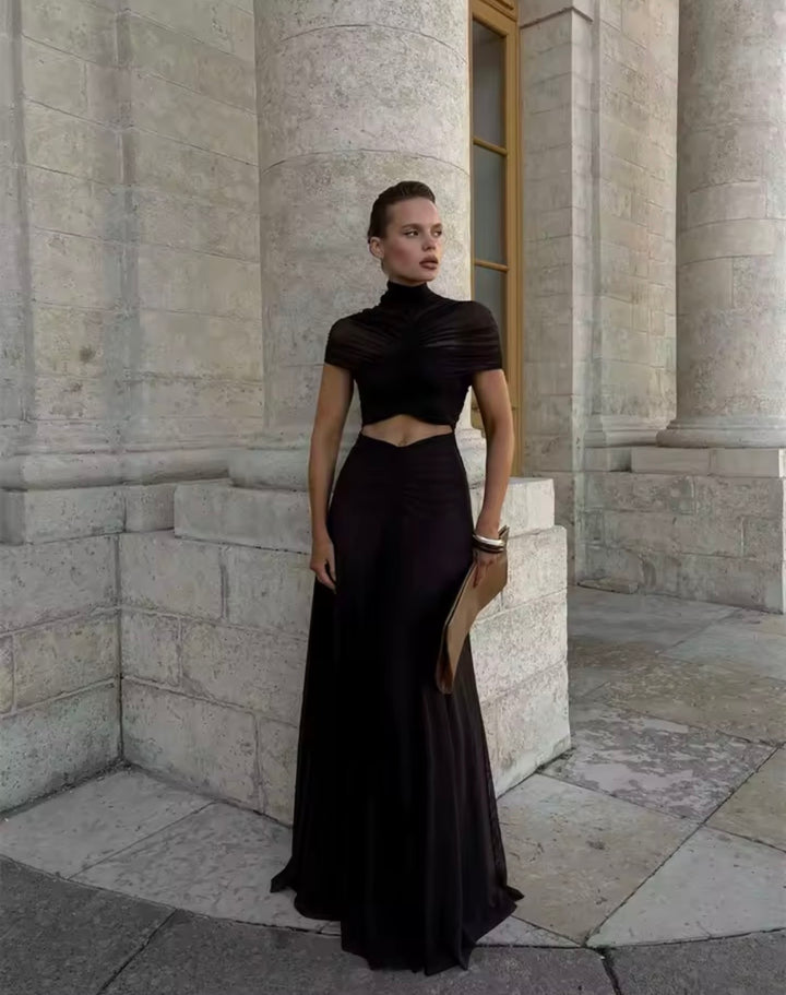 Classy Peak A Boo Ruched Dress