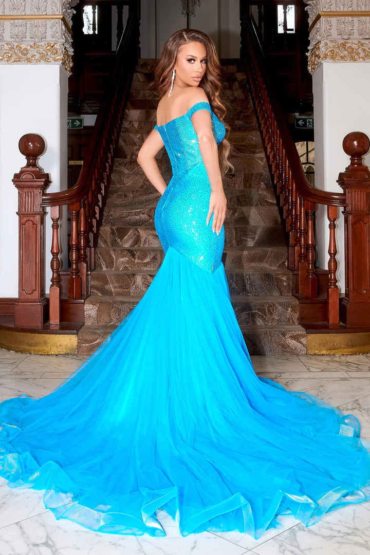 REBECCA MERMAID TULLE TRAIN GOWN