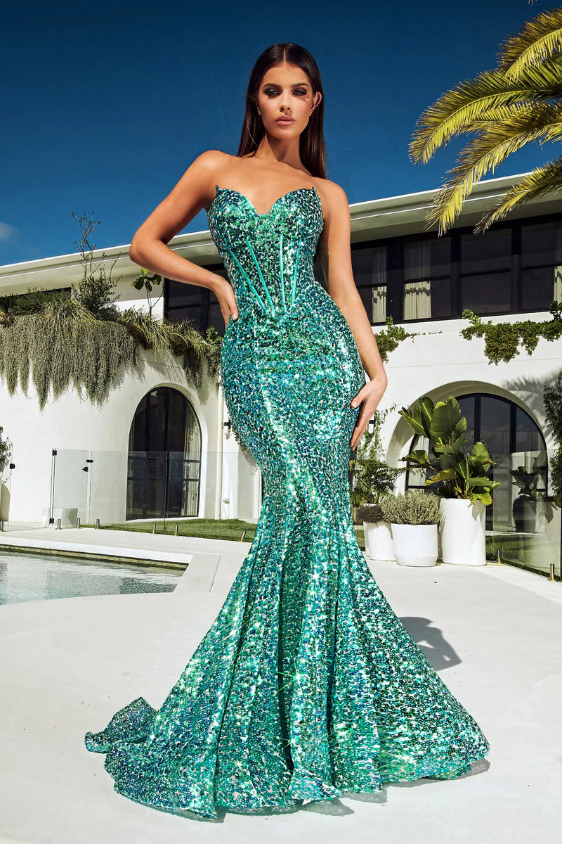 MARLYN SLEEVELESS MERMAID SPARKLE GOWN