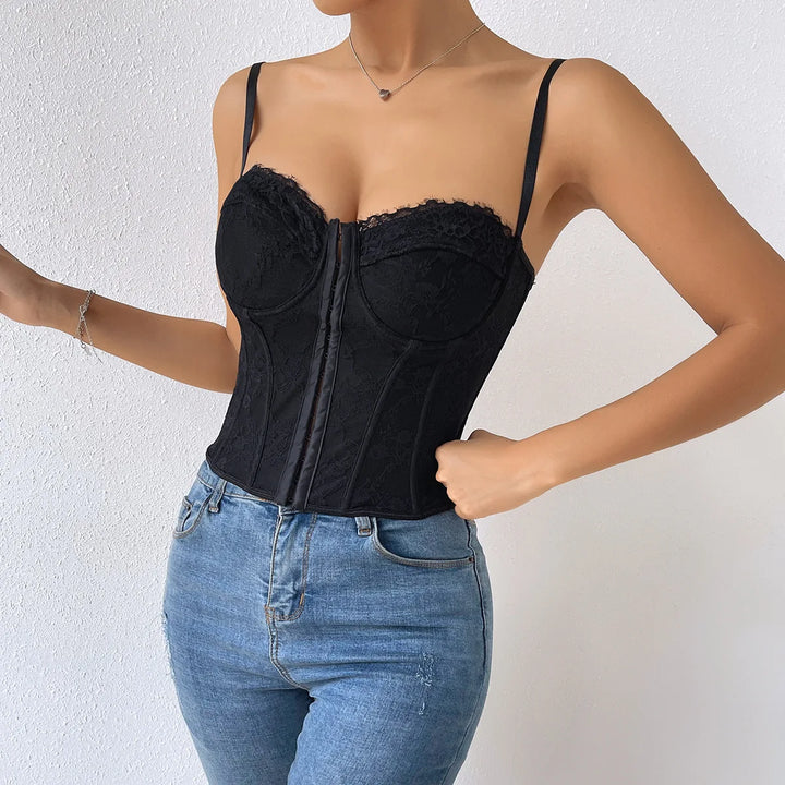 Black Lace Corset Top