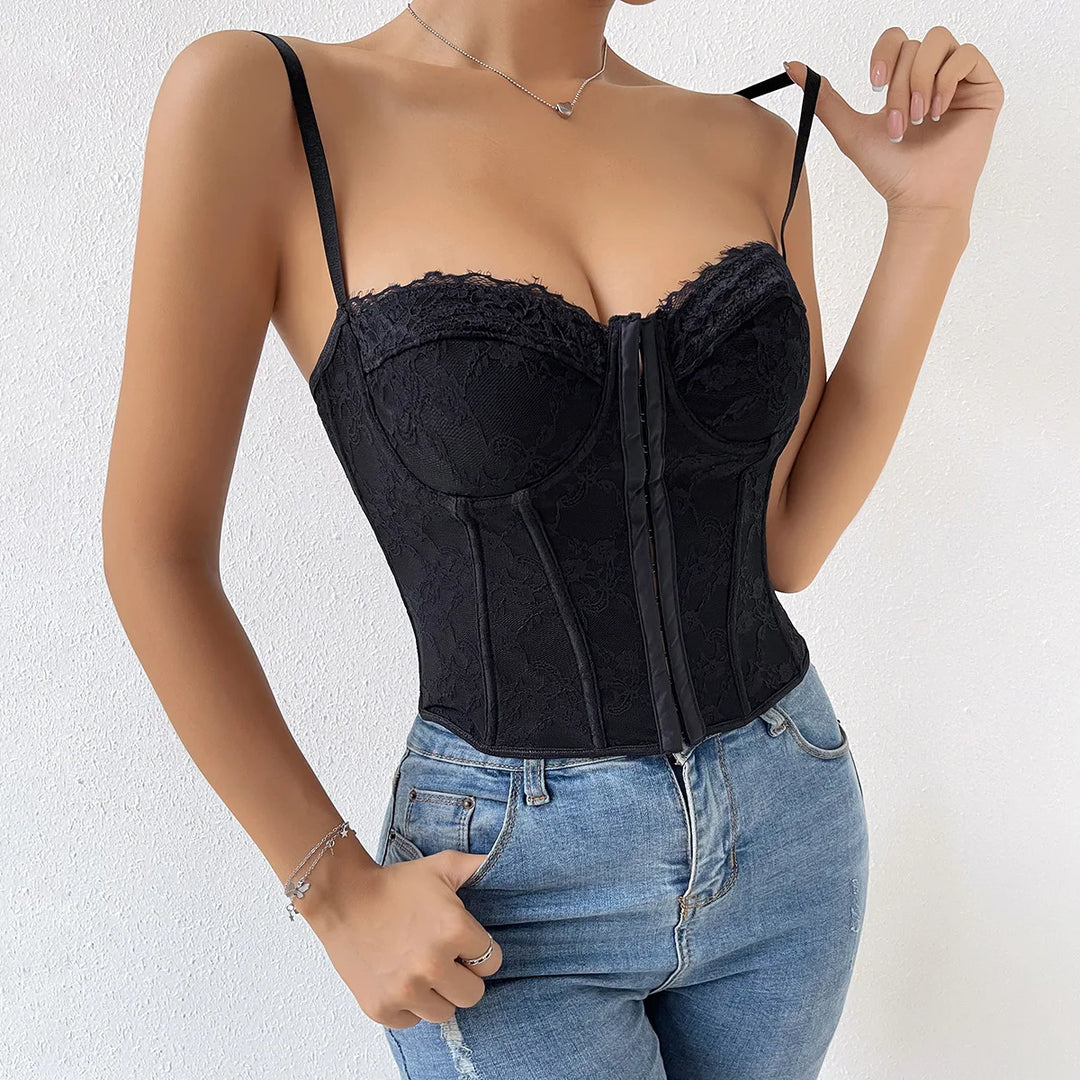 Black Lace Corset Top