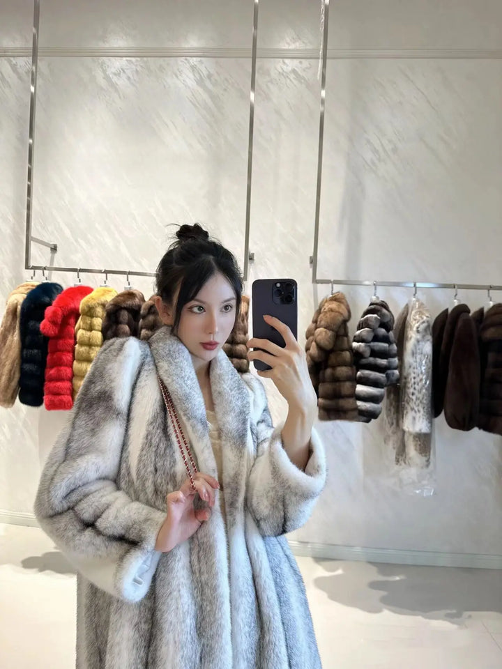 ROMAN LONG FAUX FUR COAT