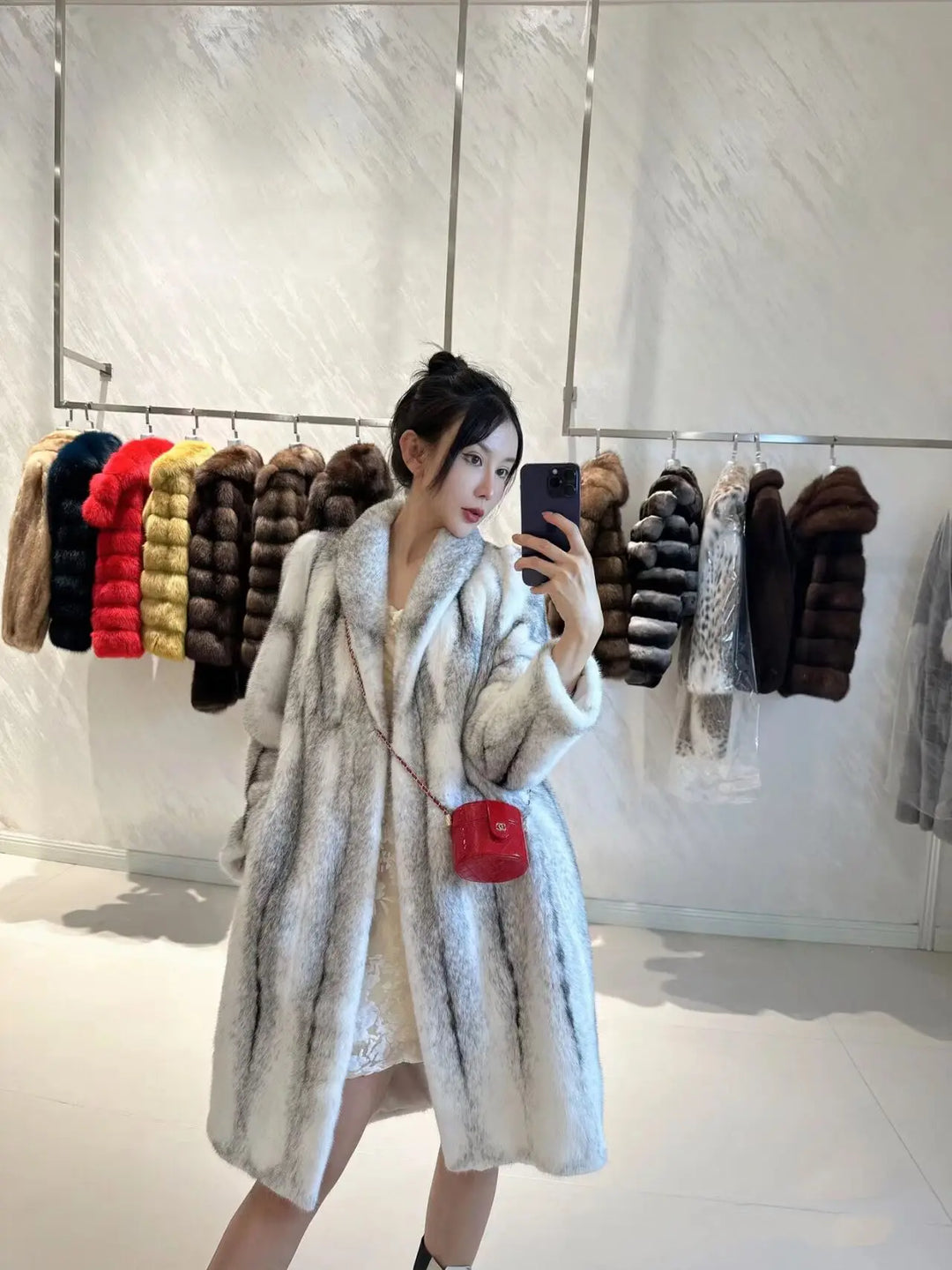 ROMAN LONG FAUX FUR COAT