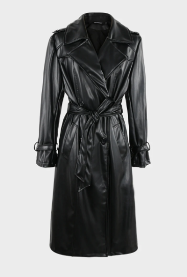 Madison Faux Leather Trench Coat