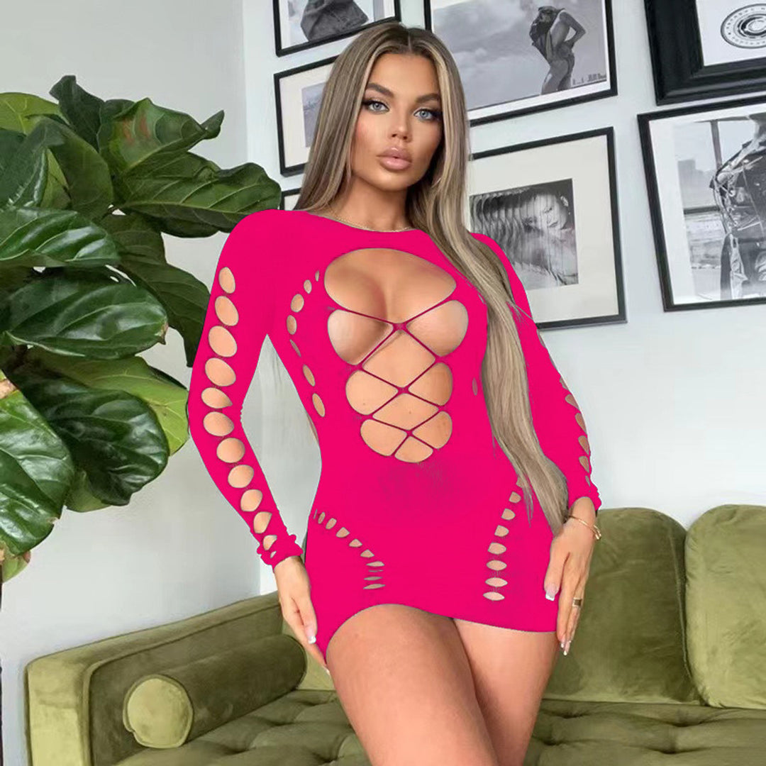 Fishnet jumpsuit long sleeve Sexy Lingerie