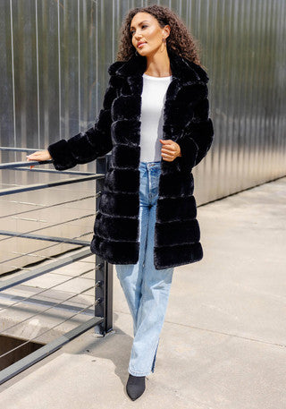 ANASTASIA FAUX FUR LONG COAT