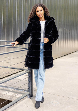 ANASTASIA FAUX FUR LONG COAT