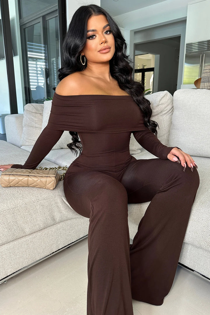 CHELSEA OFF THE SHOULDER JUMPSUIT