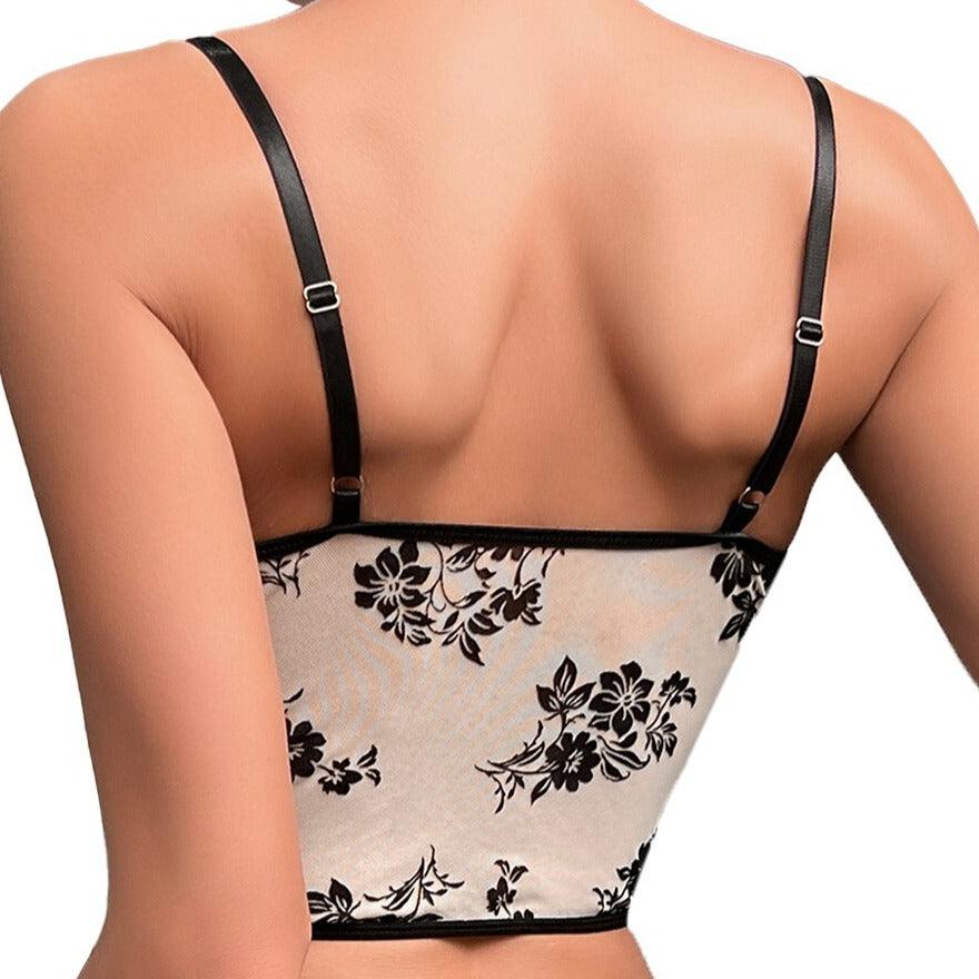 HADLEY SPAGHETTI STRAP FLORAL CORSET TOP