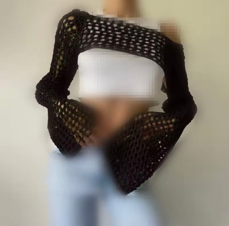 Sexy Mesh Crochet Crop Top