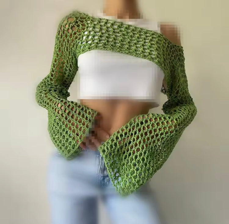 Sexy Mesh Crochet Crop Top