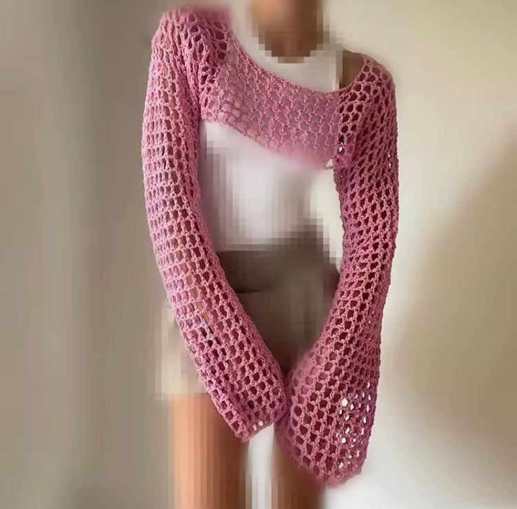 Sexy Mesh Crochet Crop Top