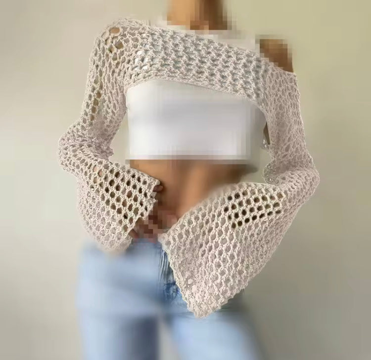 Sexy Mesh Crochet Crop Top