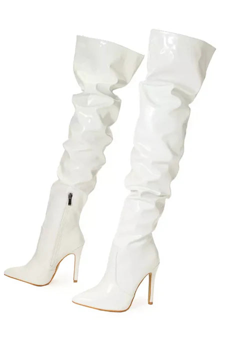 ARDEN PATENT LEATHER OVER THE KNEE BOOTS