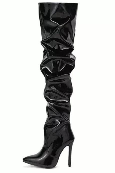 ARDEN PATENT LEATHER OVER THE KNEE BOOTS