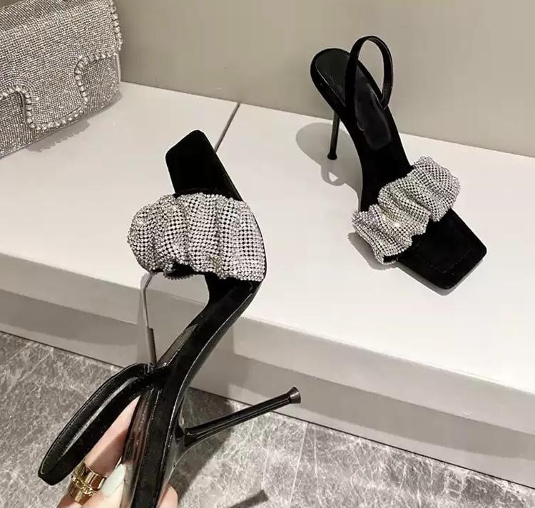 JULIE SCRUNCHIE CRYSTAL SANDALS