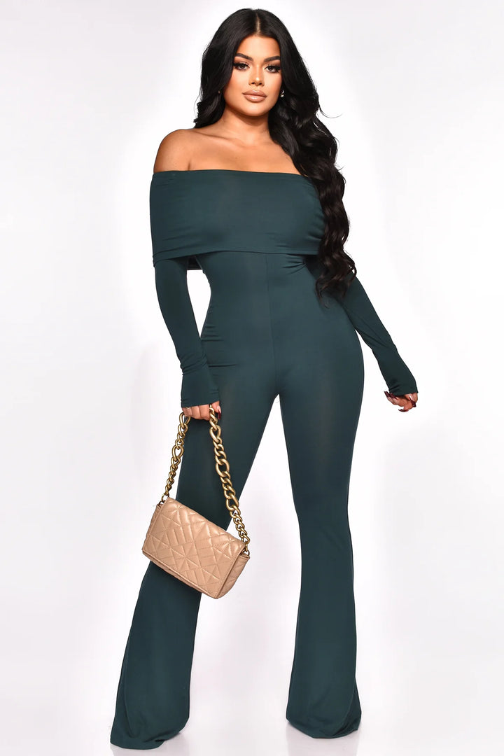 CHELSEA OFF THE SHOULDER JUMPSUIT