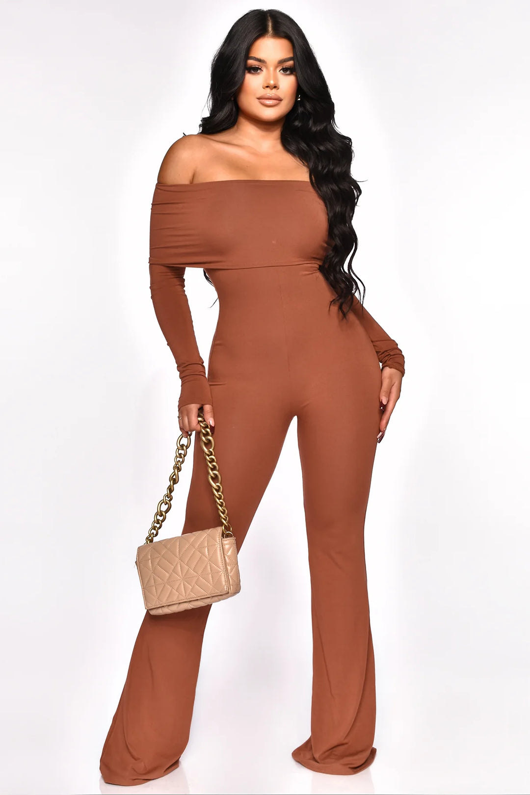 CHELSEA OFF THE SHOULDER JUMPSUIT